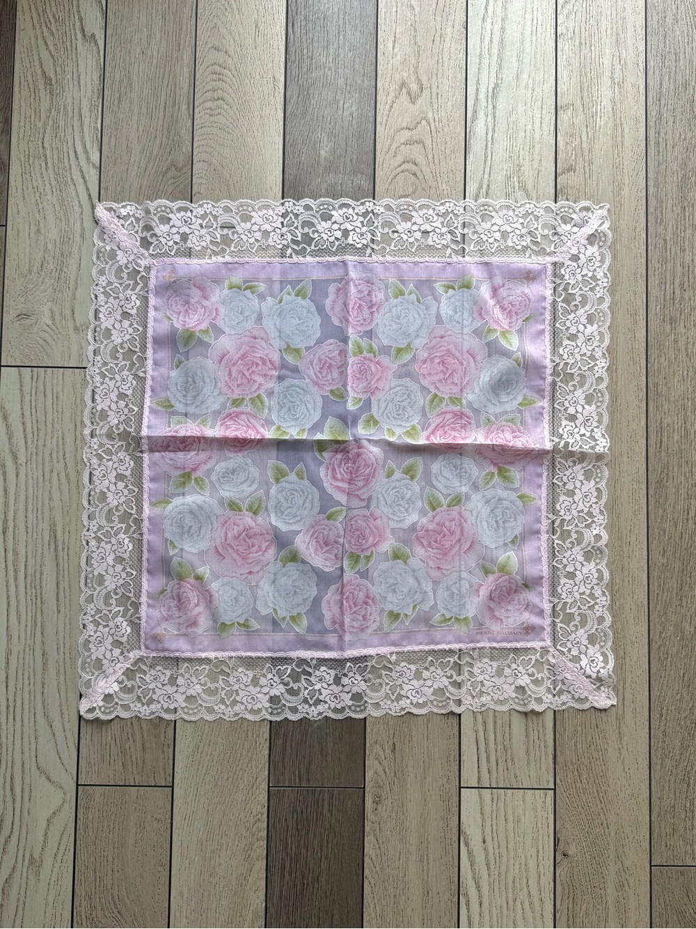 Vintage Pierre Balmain Floral Lace Scarf